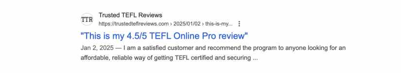 Trusted TEFL Reviews | TEFL Online Pro reviews